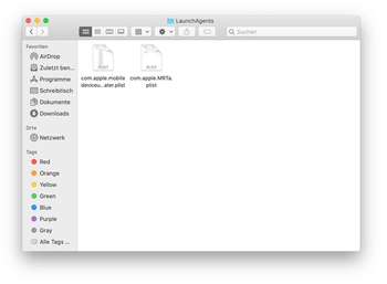 Inhalt des Ordners LaunchAgents auf Root-Ebene