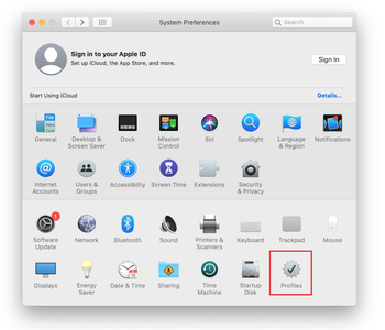 Select Profiles under System Preferences