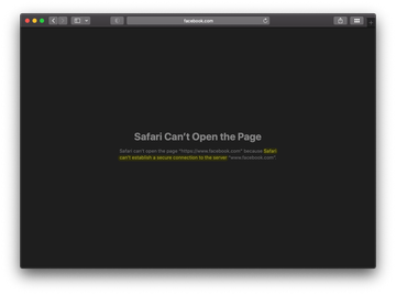 ‘Safari can’t establish a secure connection’ error ‘Safari can’t establish a secure connection’ error