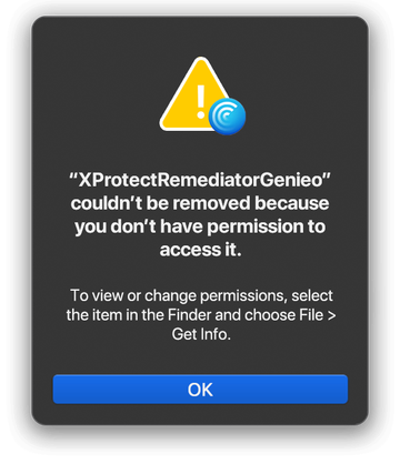 XProtectRemediatorGenieoアラート XProtectRemediatorGenieoアラート
