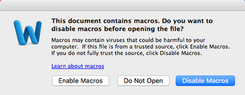 Emotet virus Mac asks would-be victims to enable macros