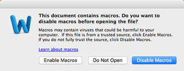 Emotet virus Mac asks would-be victims to enable macros