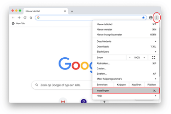 Chrome Instellingen