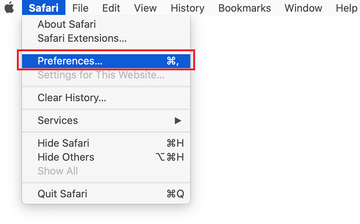 Go to Preferences in Safari Go to Preferences in Safari