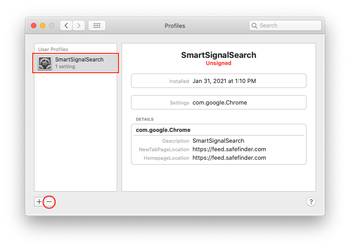 Remove malicious configuration profile from Mac