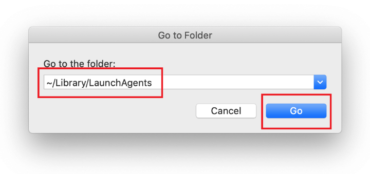 Ανοίξτε τον κατάλογο ~/library/launchagents