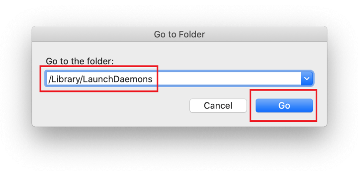 Μεταβείτε στη /Βιβλιοθήκη /Launchdaemons