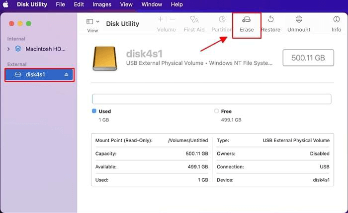 Tap on ‘Erase’ option Tap on ‘Erase’ option