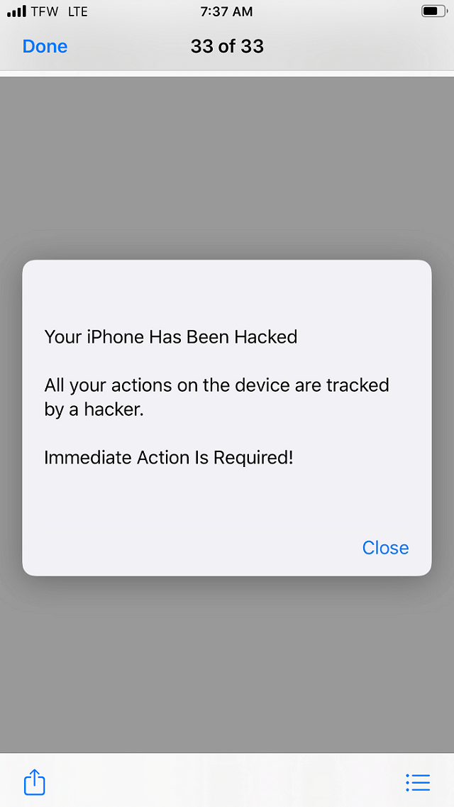 iPhone pop-up message says I've been hack… - Apple Community