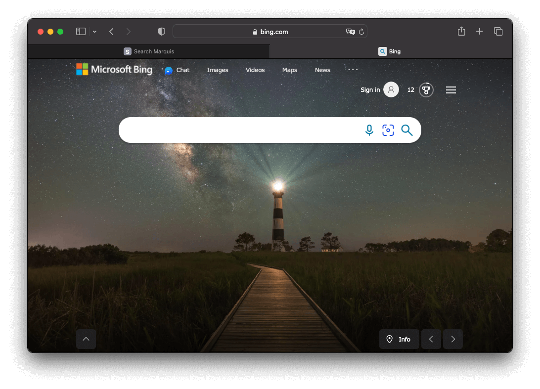 Landing page involved in Search Baron browser redirect scheme