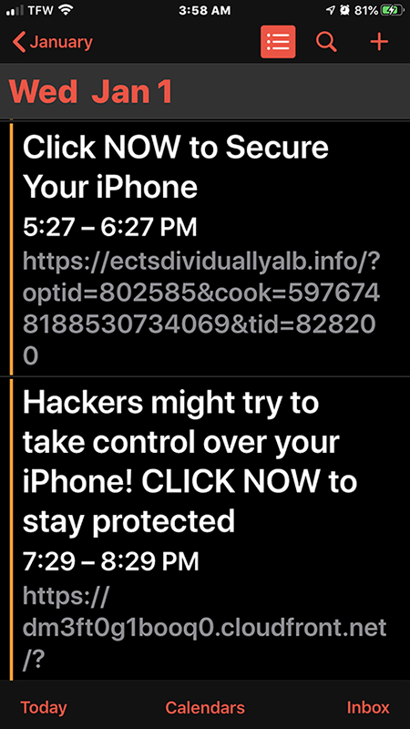 Delete Calendar Events spam virus on iPhone/iPad and Mac MacSecurity