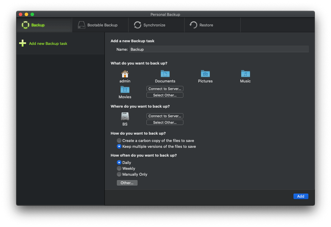 Personal Backup 6.3.7.1 for mac instal free