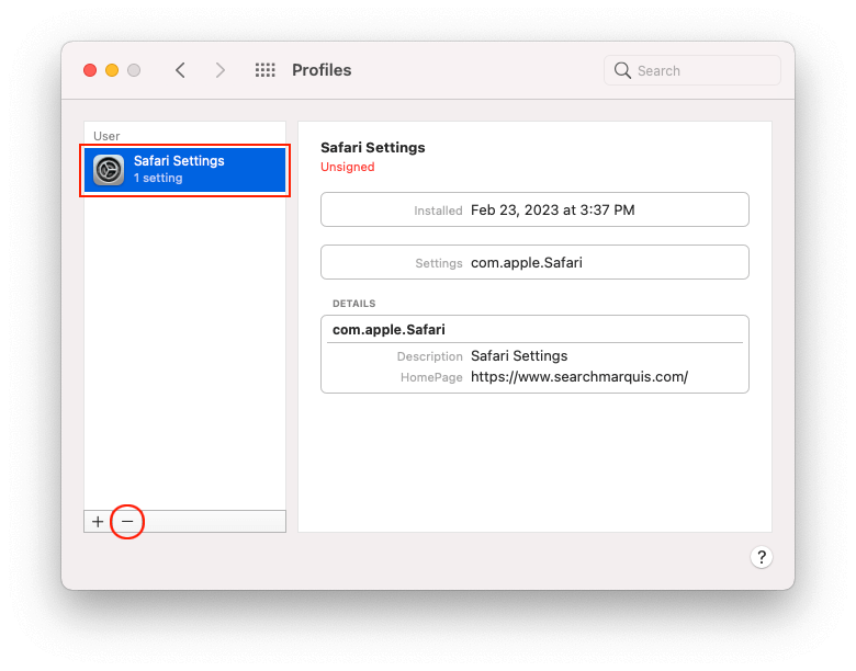 Remove malicious configuration profile from Mac Remove malicious configuration profile from Mac