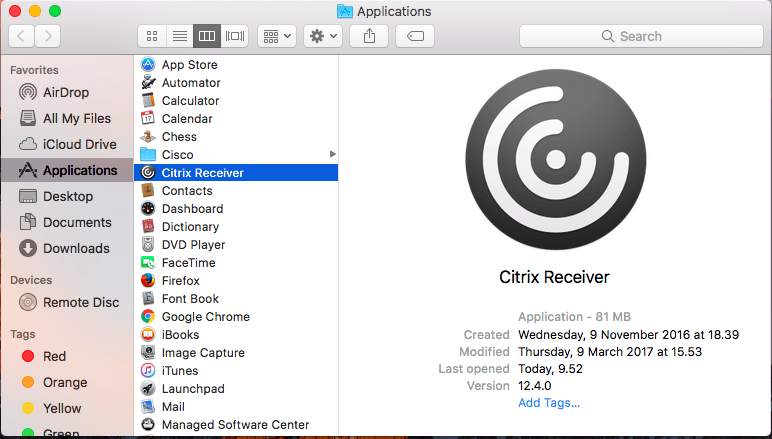 citrix reciever mac