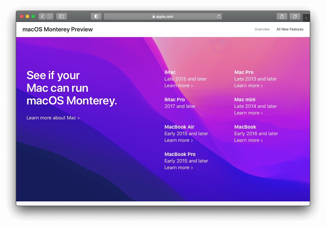 when was macos monterey released