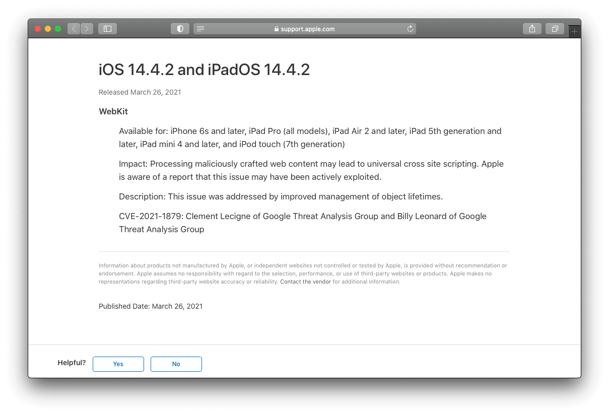 Apple Patches An Actively Exploited UXSS Bug In IOS, IPadOS, And ...