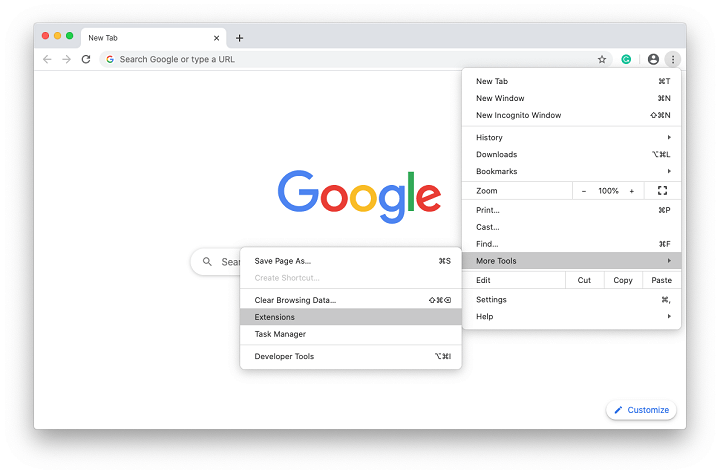 Go to Chrome extensions Go to Chrome extensions