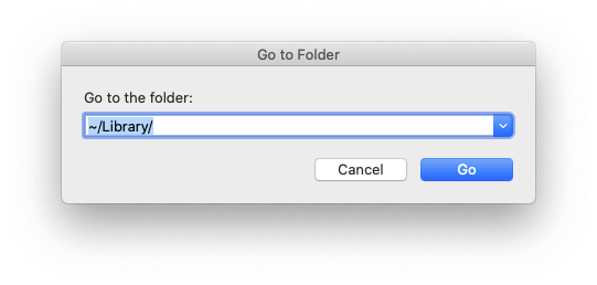 Go to ~/Library/ folder Go to ~/Library/ folder
