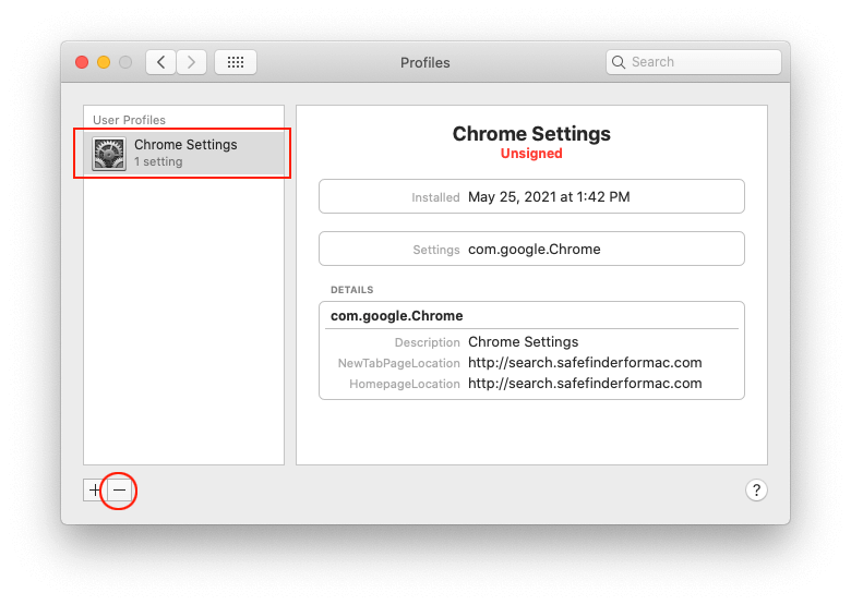 Remove malicious configuration profile from Mac Remove malicious configuration profile from Mac