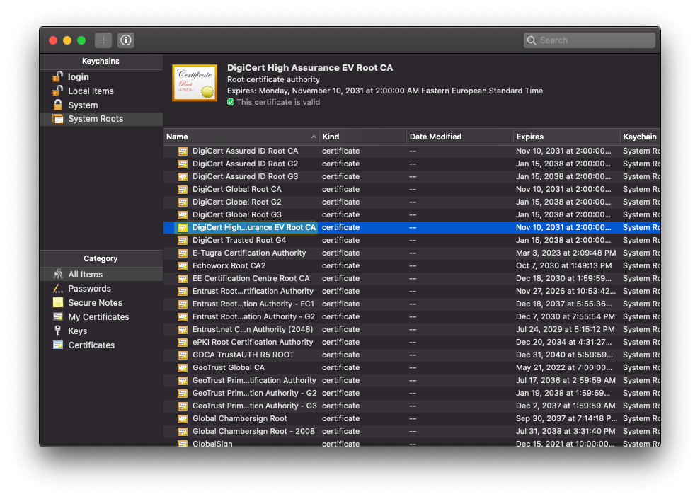Select the certificate Select the certificate