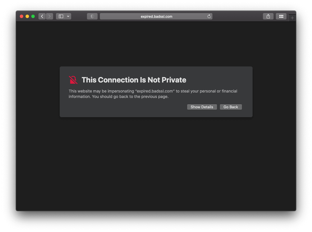 mac safari this connection is not private