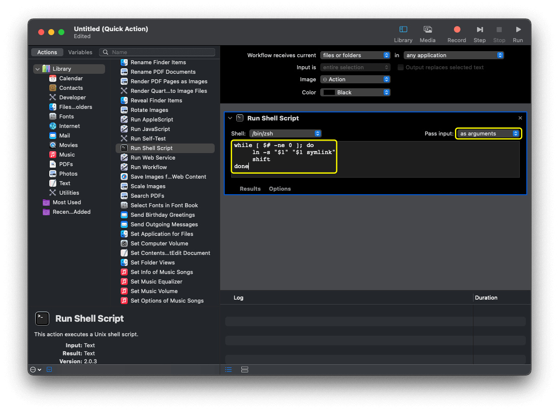 mac os create symlink