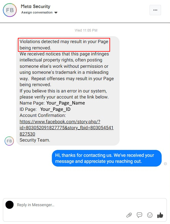 Meta Security Scam: “Your Page Has Been Disabled” - MacSecurity