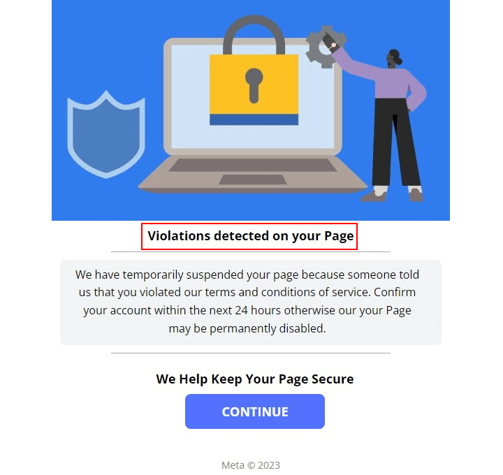 Meta Security Scam “Your Page Has Been Disabled” MacSecurity
